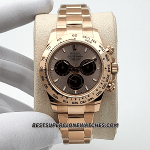 Swiss-made replica Rolex Daytona with 4131 clone automatic movement and Everose gold case