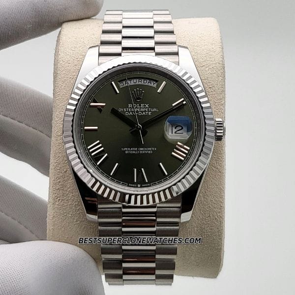 Rolex Day-Date 228236 olive green dial clone