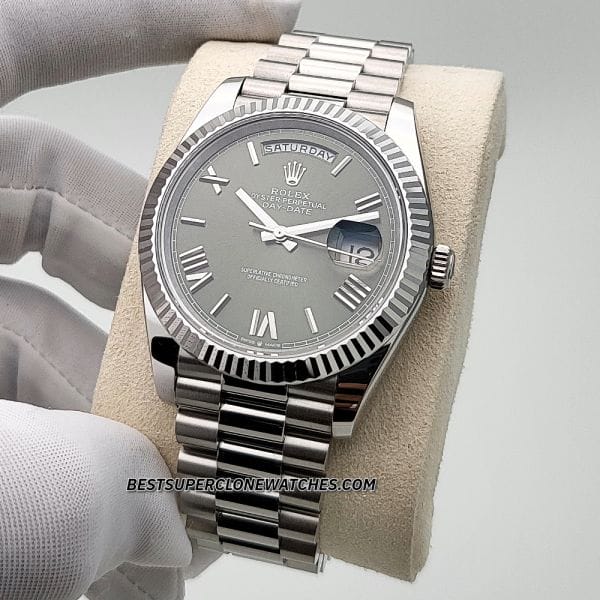 Replica Rolex Day-Date platinum olive dial
