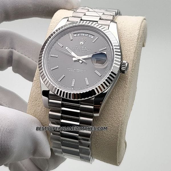 Replica Rolex Day-Date white gold dial