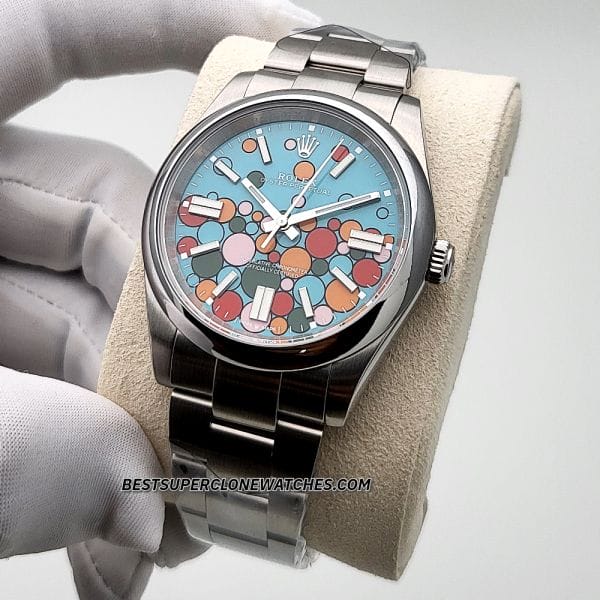 Replica Rolex Oyster Perpetual turquoise dial
