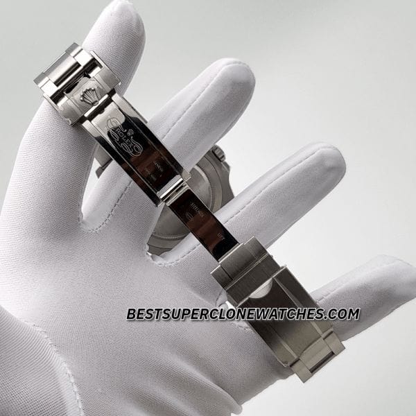 Replica Rolex Explorer 224270 with black dial and distinctive 3, 6, and 9 numerals