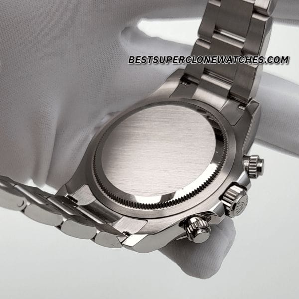 Rolex Daytona Swiss super clone with white panda dial and stainless steel case