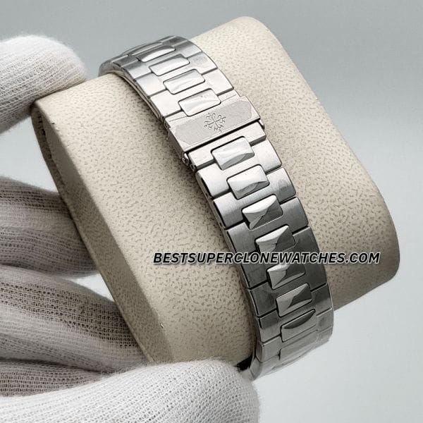 Super clone 5726/1A with blue gradient dial, subdials, and stainless steel finish
