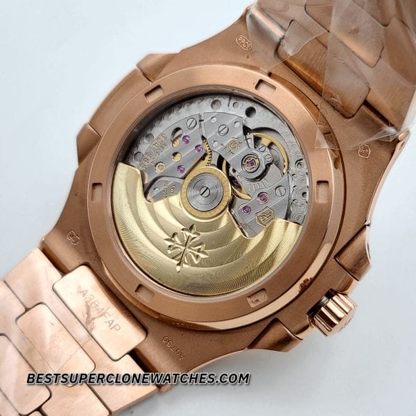 Swiss super clone of Patek Nautilus with brown dial and date display at 3 o’clock
