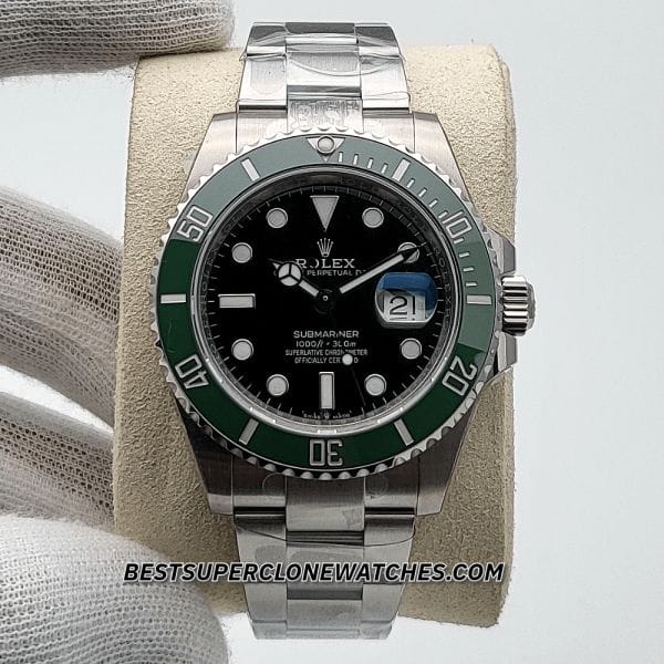 1:1 Swiss replica of Rolex Submariner 126610LV with sapphire crystal and date magnifier