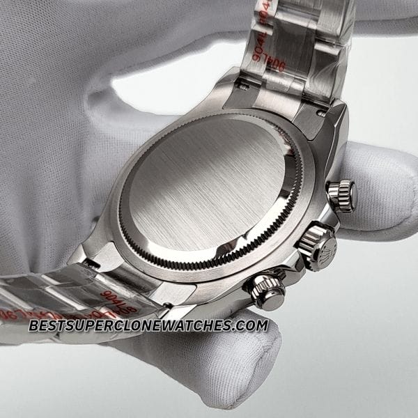 Luxury fake Rolex Daytona with chronograph subdials on panda black dial