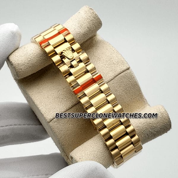Swiss super clone Rolex Datejust 278288RBR with yellow gold, diamond-set floral olive green dial