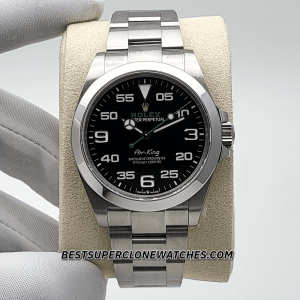 Fake Rolex Air-King watch with Oystersteel bracelet and 3230 automatic movement imitation