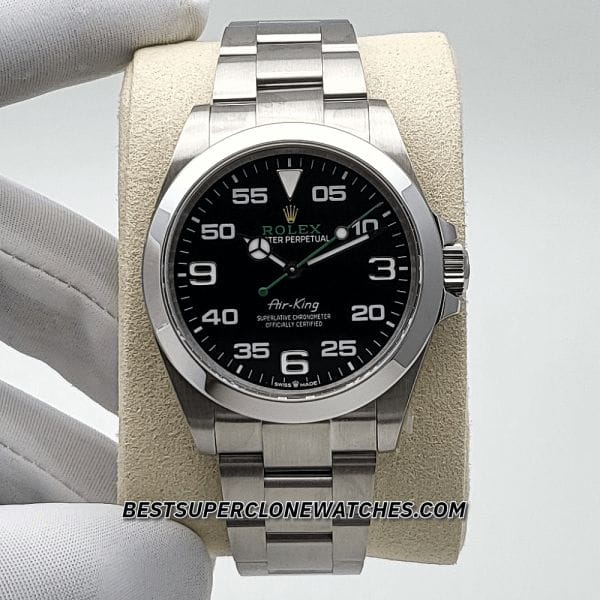 Fake Rolex Air-King watch with Oystersteel bracelet and 3230 automatic movement imitation