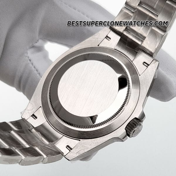 Swiss super clone Rolex Air-King with bold black dial and polished stainless steel finish