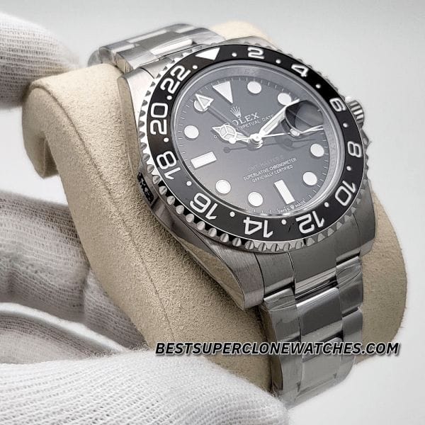 Replica Rolex GMT Master II with 3285 clone movement and black dial on oystersteel bracelet