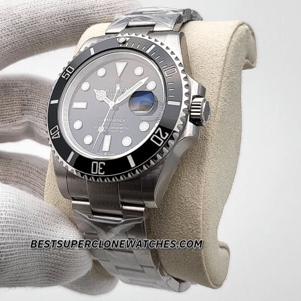 Elegant Rolex Submariner Date Ref-126610LN with black dial, Oystersteel construction, and Swiss super clone movement.