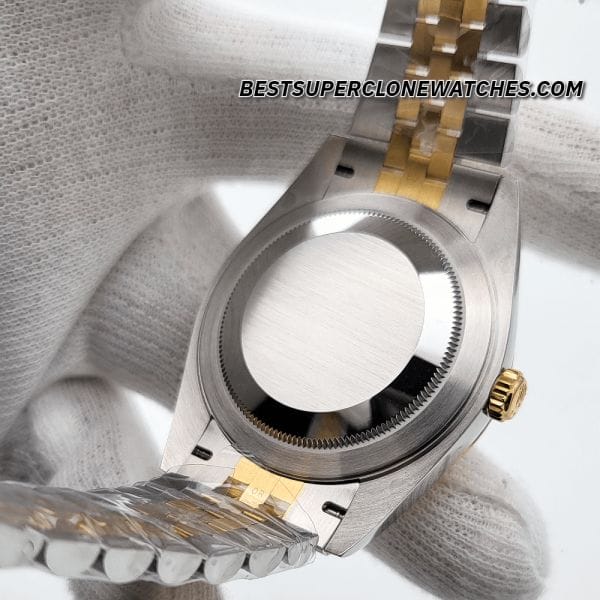 Fake Rolex Datejust Ref-126333 with Oystersteel and yellow gold case, featuring a slate dial—high-quality Swiss super clone.
