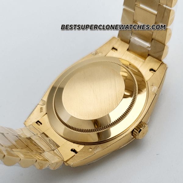 Swiss super clone Rolex Day-Date 40mm watch in yellow gold with 3255 automatic movement