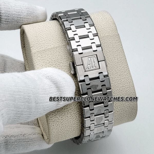Super clone Royal Oak 15510ST featuring blue textured dial and octagonal bezel