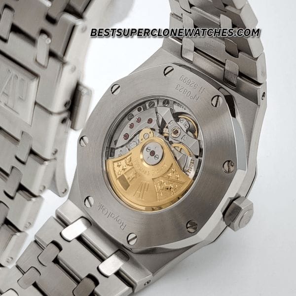Replica Audemars Piguet Royal Oak 15400ST with black tapisserie dial and stainless steel case