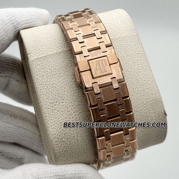 High-quality replica Royal Oak Tourbillon showcasing exposed tourbillon cage and blue dial