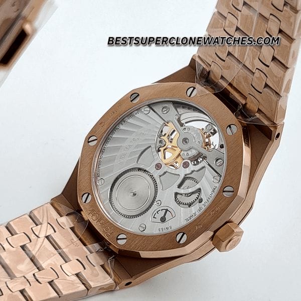 Swiss super clone of Audemars Piguet 2924 with pink gold finish and integrated bracelet