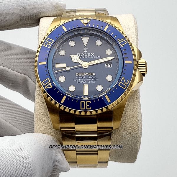 yellow gold Rolex Deepsea fake clone