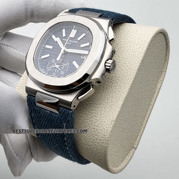 Nautilus white gold fake watch clone