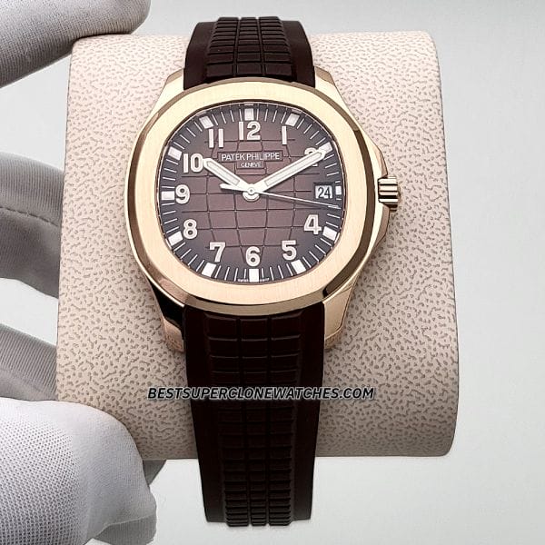 Aquanaut rose gold brown dial Super Clone
