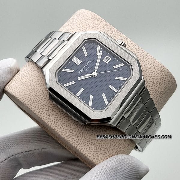 Patek Calatrava sunburst blue-gray dial clone