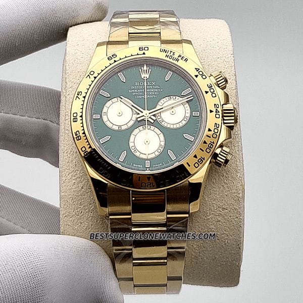 Rolex Daytona green dial yellow gold clone
