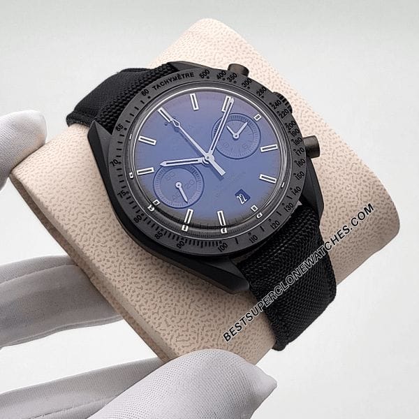 Omega Speedmaster Dark Side Of the Moon 44.25mm Black Ceramic On Coated Nylon Fabric Strap 9300 Swiss Super Clone Watch Ref : 311.92.44.51.01.005 - Image 3